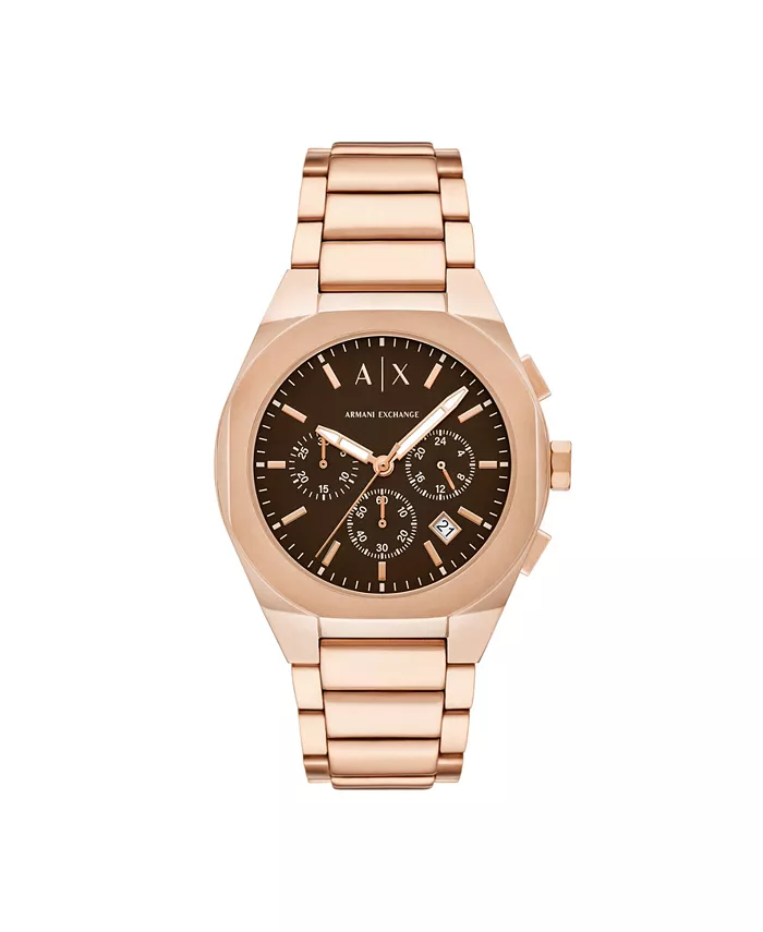 

Мужские кварцевые хронограф в корпусе из нержавеющей стали розового золота, 42 мм A|X Armani Exchange