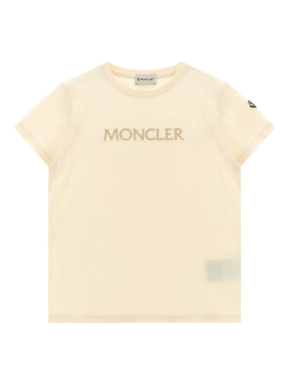 

Футболка с вышитым логотипом Moncler Enfant, бежевый