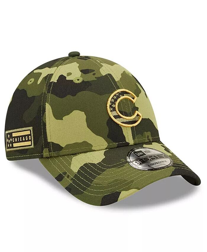 

Мужская кепка Camo Chicago Cubs 2022 ко Дню вооруженных сил 9FORTY Snapback Adjustable New Era