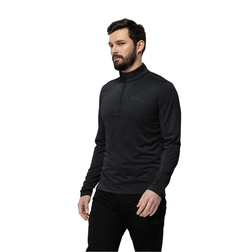 

Лонгслив Jack Wolfskin Sky Thermal Half Zip, черный