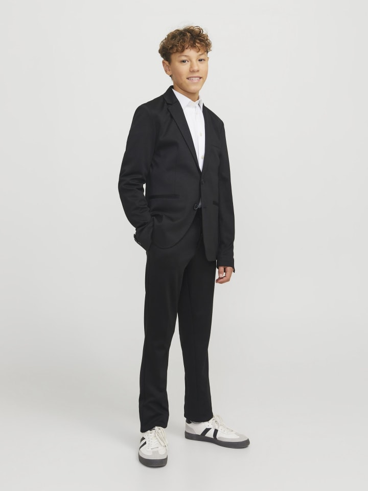 JACK & JONES Junior Однобортный пиджак и брюки черного цвета — фото 3