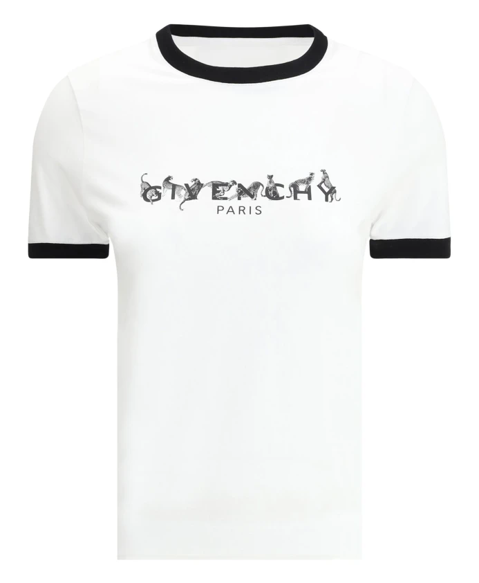 

Футболка с круглым вырезом и принтом спереди Givenchy, белый