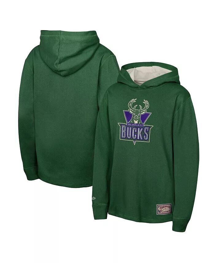 

Легкая термофутболка с длинным рукавом Milwaukee Bucks Hardwood Classics Green для больших мальчиков и девочек Mitchell & Ness