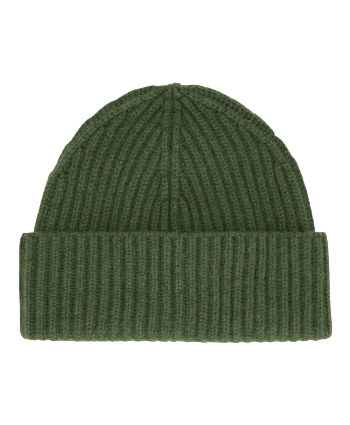 

Кашемировая вязаная шапка в рубчик Moorer, зеленый