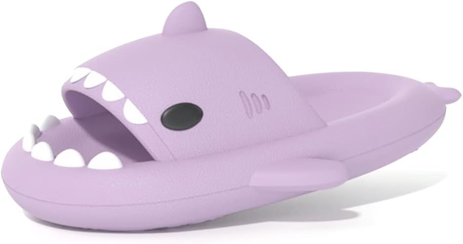 

Шлепанцы welltree Shark для женщин и мужчин, оригинальные тапочки-подушки, шлепанцы с открытым носком и амортизирующей подошвой, фиолетовый