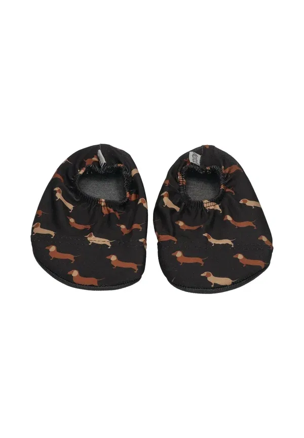 Детские домашние тапочки-сандалии Kinder hausschuhe badeschuhe dackel schwarz slippers Slipstop, черный — фото 2