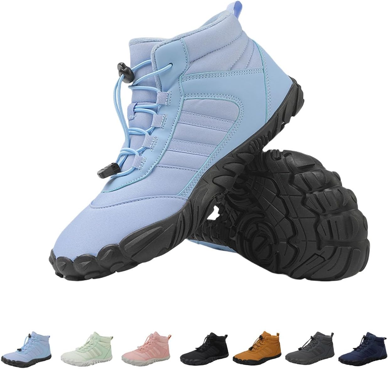 

Ботинки для ходьбы, нескользящая, водонепроницаемая, зимняя, теплая, для снега, для женщин и мужчин, мягкая, ветрозащитная Generic, светло-голубой