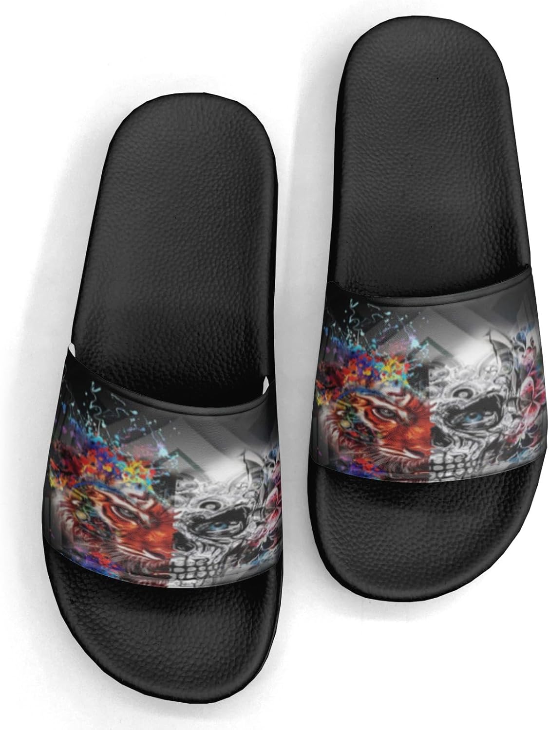 

Шлепанцы с рисунком черепа для женщин и мужчин, повседневные спортивные шлепанцы для бассейна, душа, дома и улицы Generic, Colorful Skull