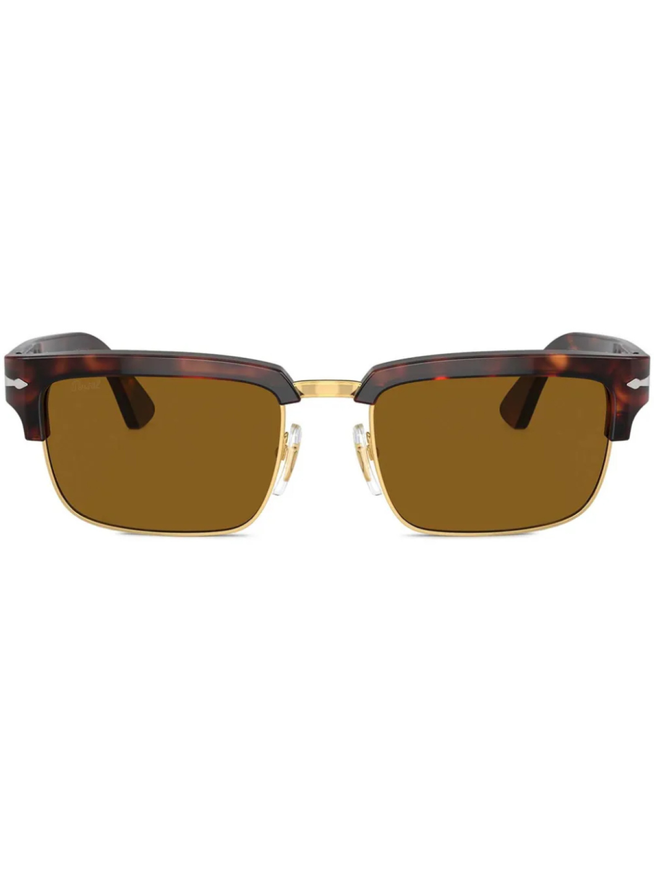 

Persol солнцезащитные очки в прямоугольной оправе, коричневый