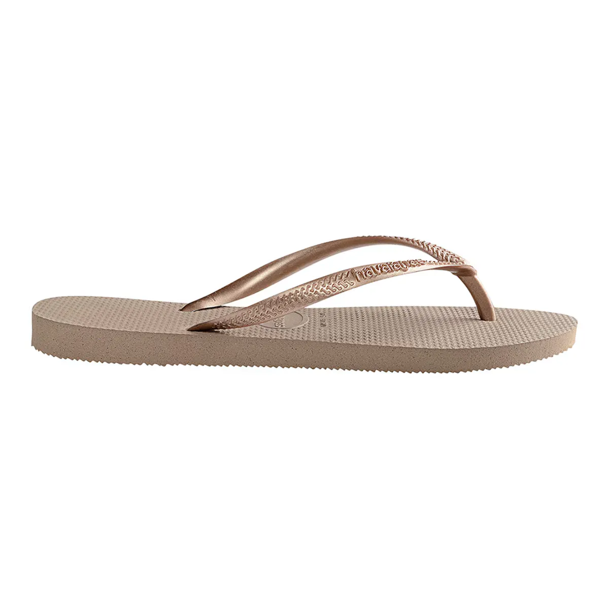 Женские тонкие шлепанцы Havaianas, золотой — фото 4