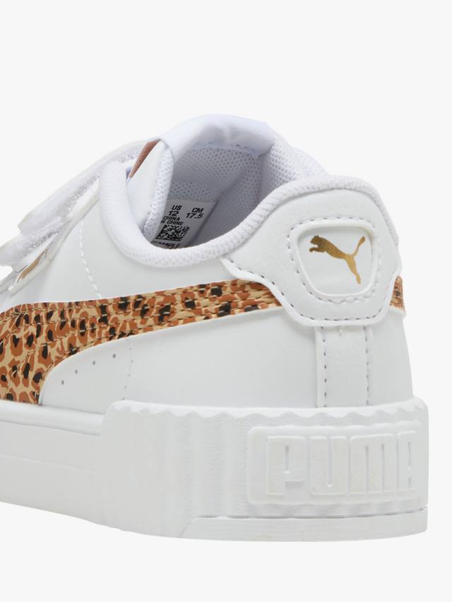Детские кроссовки Carina 3.0 Lace Up с принтом Animal PUMA, White/Sand — фото 3