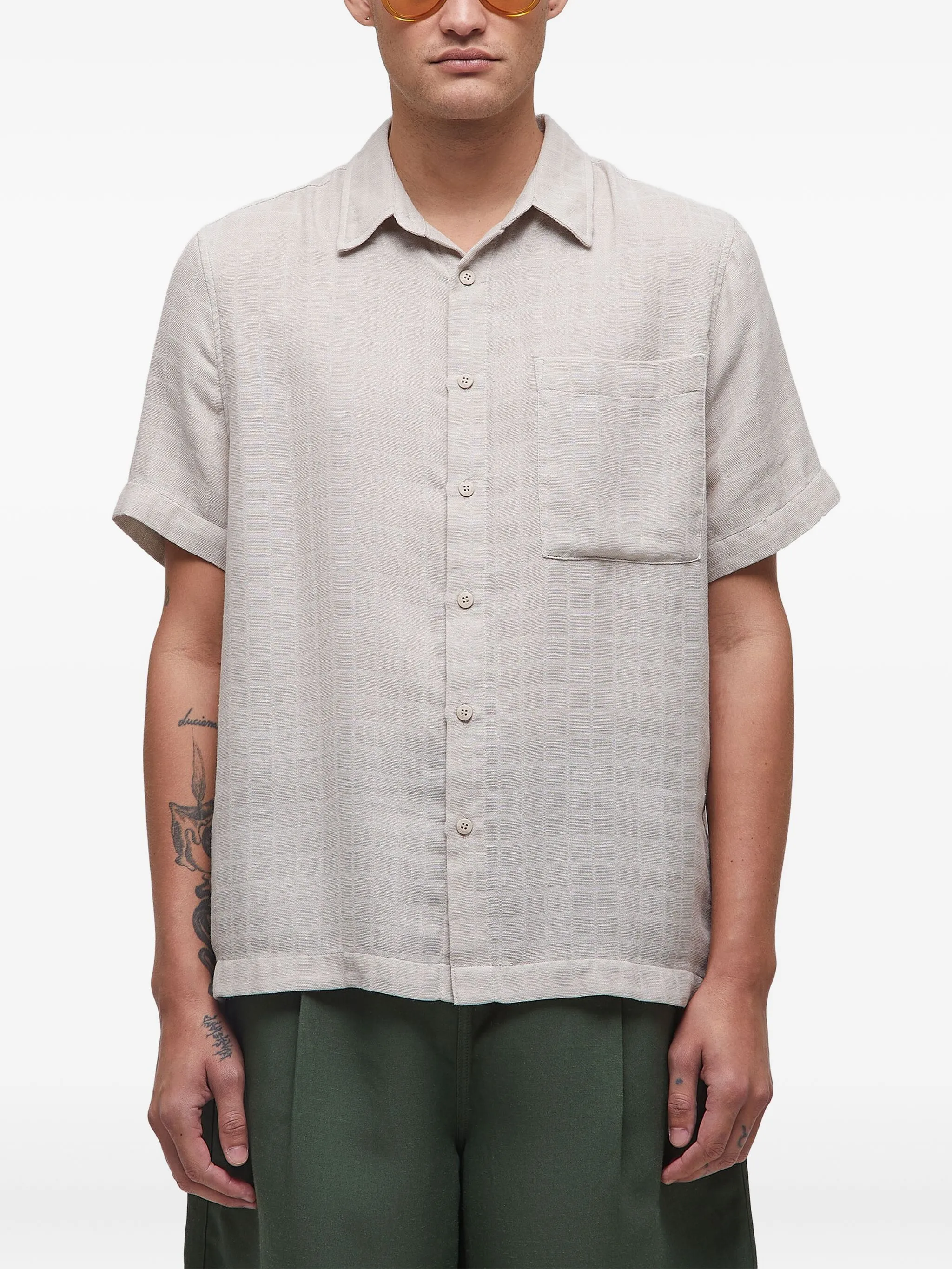 

Рубашка в клетку Osklen, бежевый