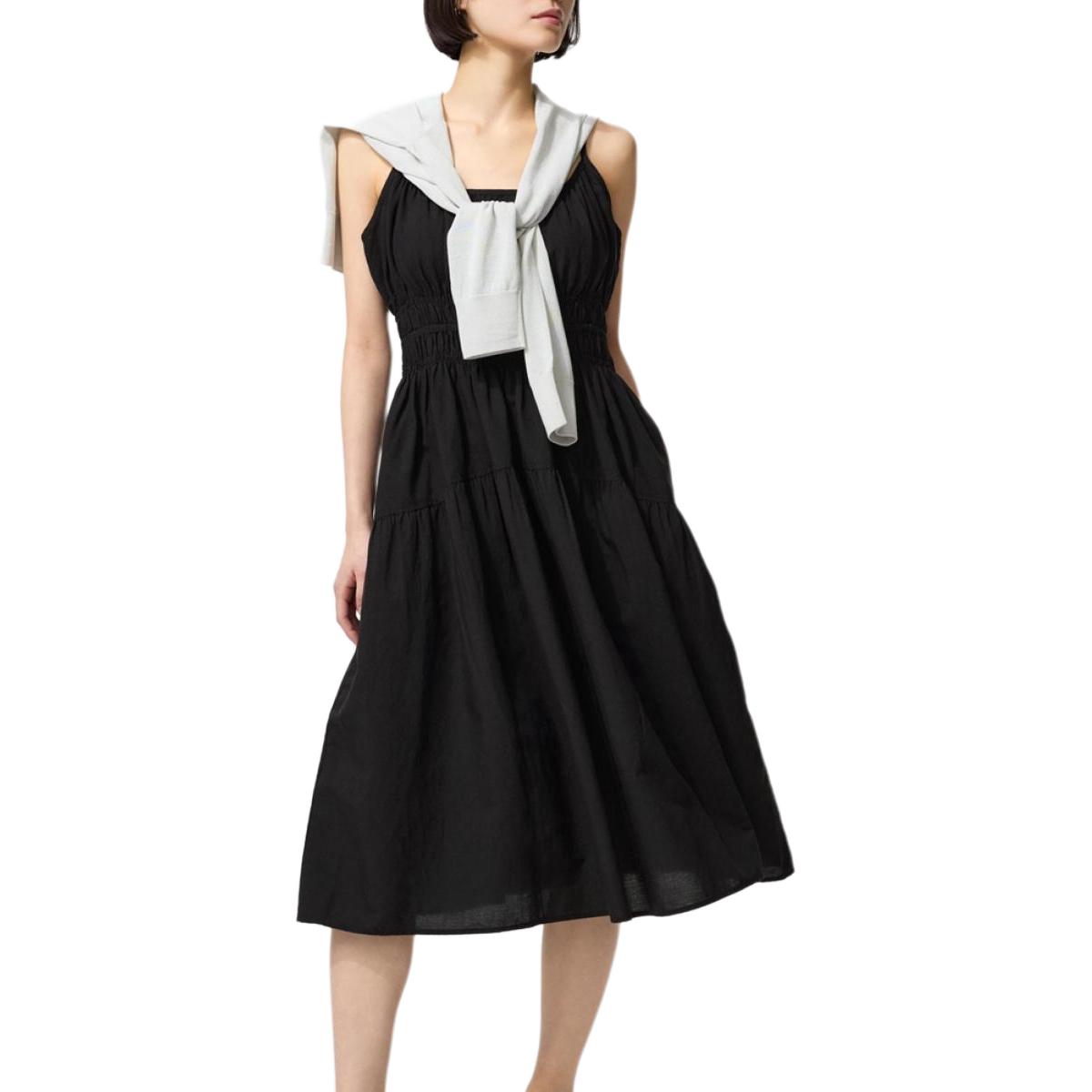 

UNIQLO Женское черное платье-комбинация