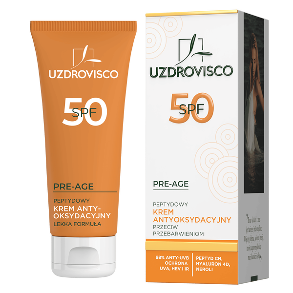 Крем для лица Uzdrovisco — Пептидный антиоксидантный против пигментации с SPF50, Pre-Age, 50 мл — фото 3