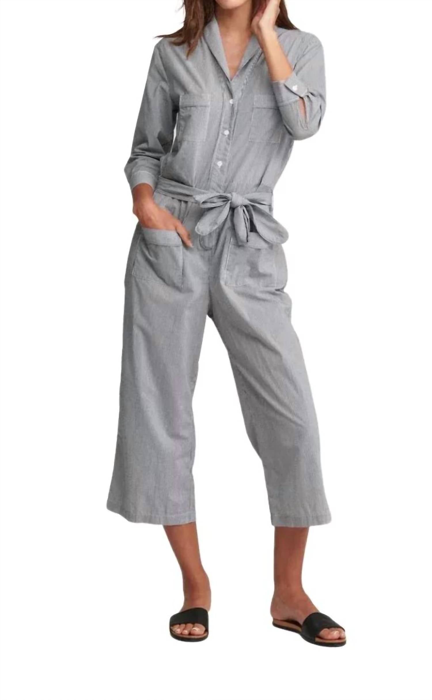 

Полосатый комбинезон в сером цвете Sundays, серый