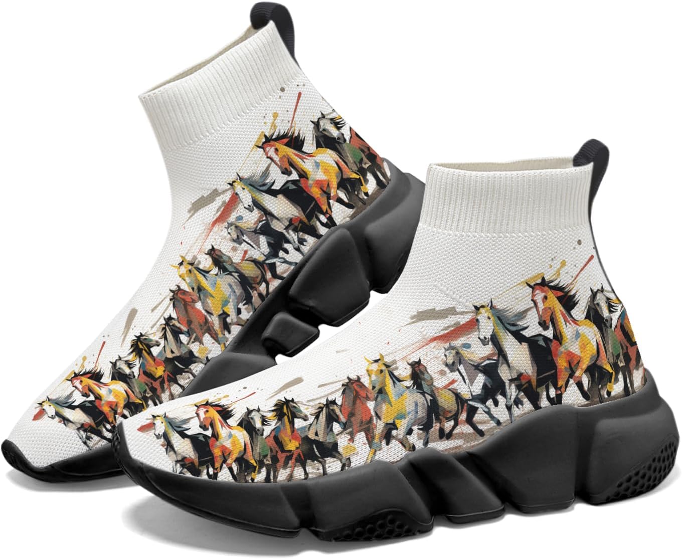 

Мужские теннисные кроссовки противоскользящие для бега, повседневной ходьбы и джоггинга, женские слипоны-носки с рисунком животных Hetios, Animal_17