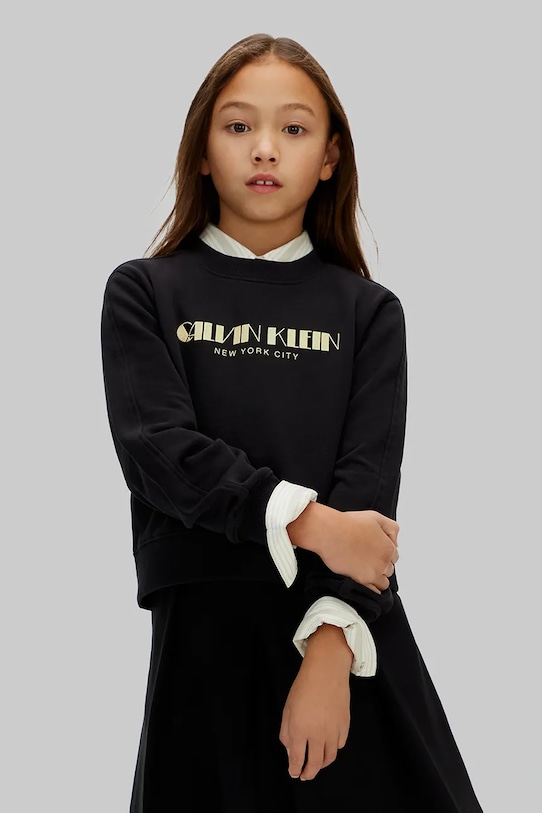 

Детская хлопковая толстовка Calvin Klein Jeans, черный