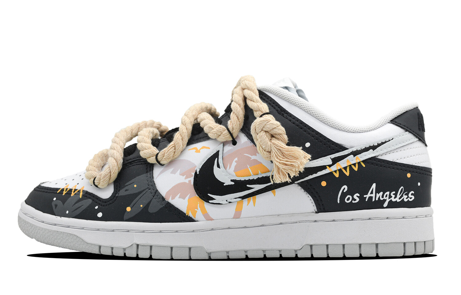 

Кроссовки Nike Dunk Skateboarding Shoes Women's Low-top White, черный/оранжевый