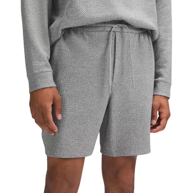 

Мужские повседневные шорты из фактурной двойной вязки Lululemon, medium серый/hcmg