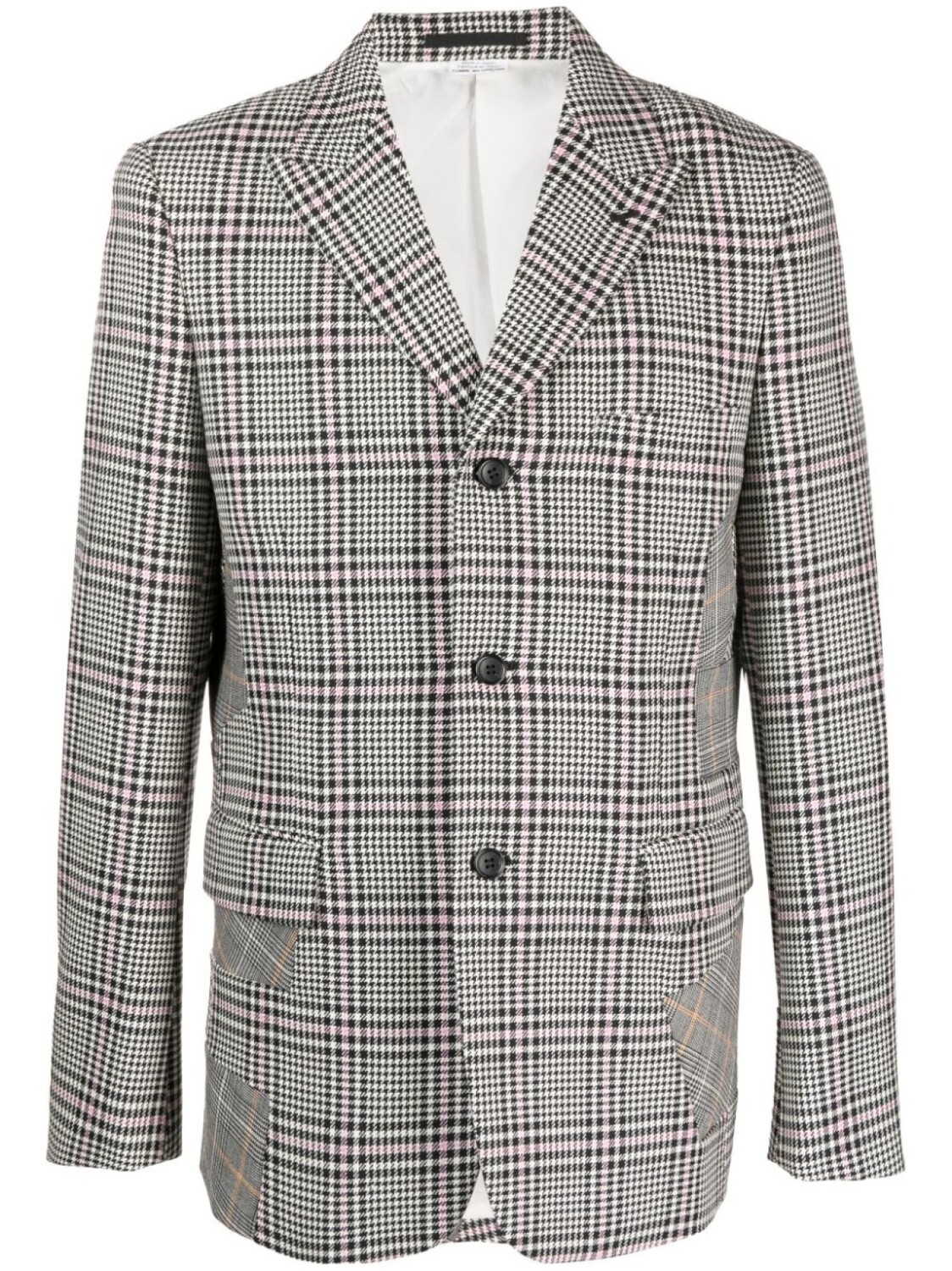 

Comme des Garçons Homme Plus клетчатый пиджак в технике пэчворк, нейтральный цвет