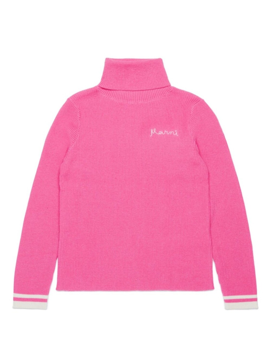 

Marni Kids джемпер с высоким воротником и вышитым логотипом, розовый