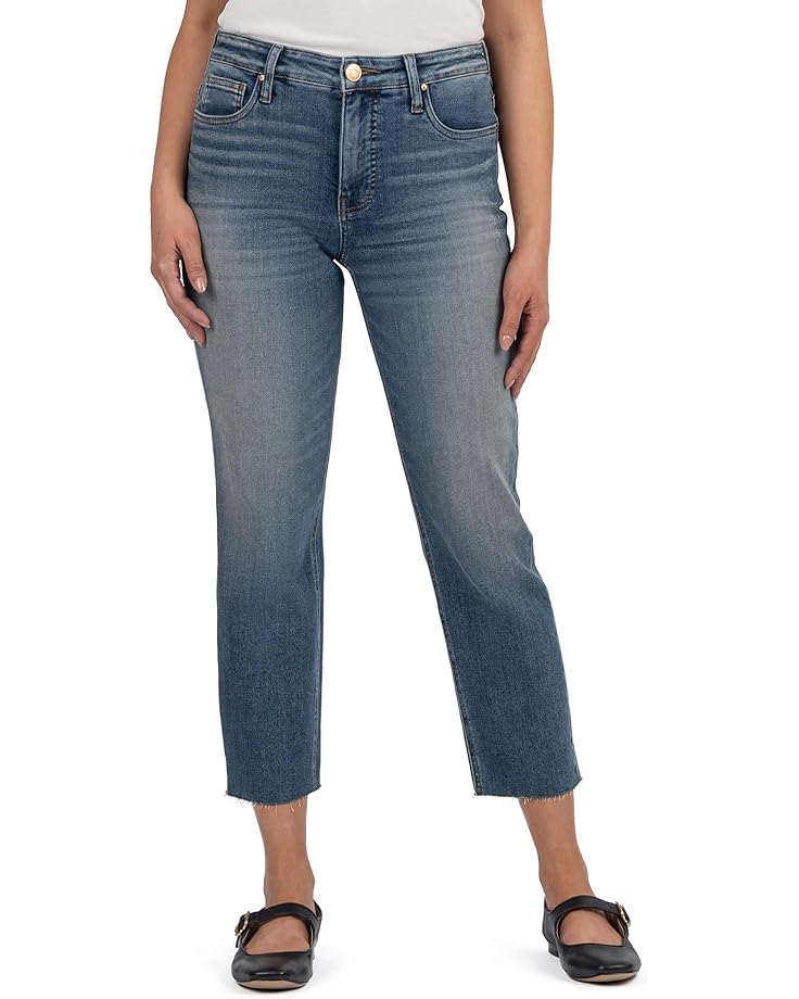 

Джинсы KUT from the Kloth Rachael High Rise Fab Ab Mom Raw Hem, цвет Braveness With Dark Base Wash
