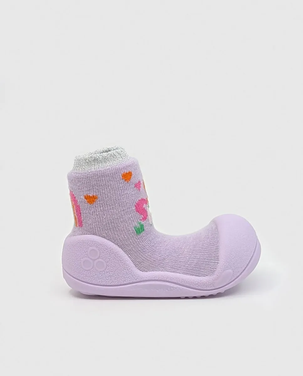 

Лиловые хлопковые пинетки для младенцев с рисунком единорога Attipas, сиреневый