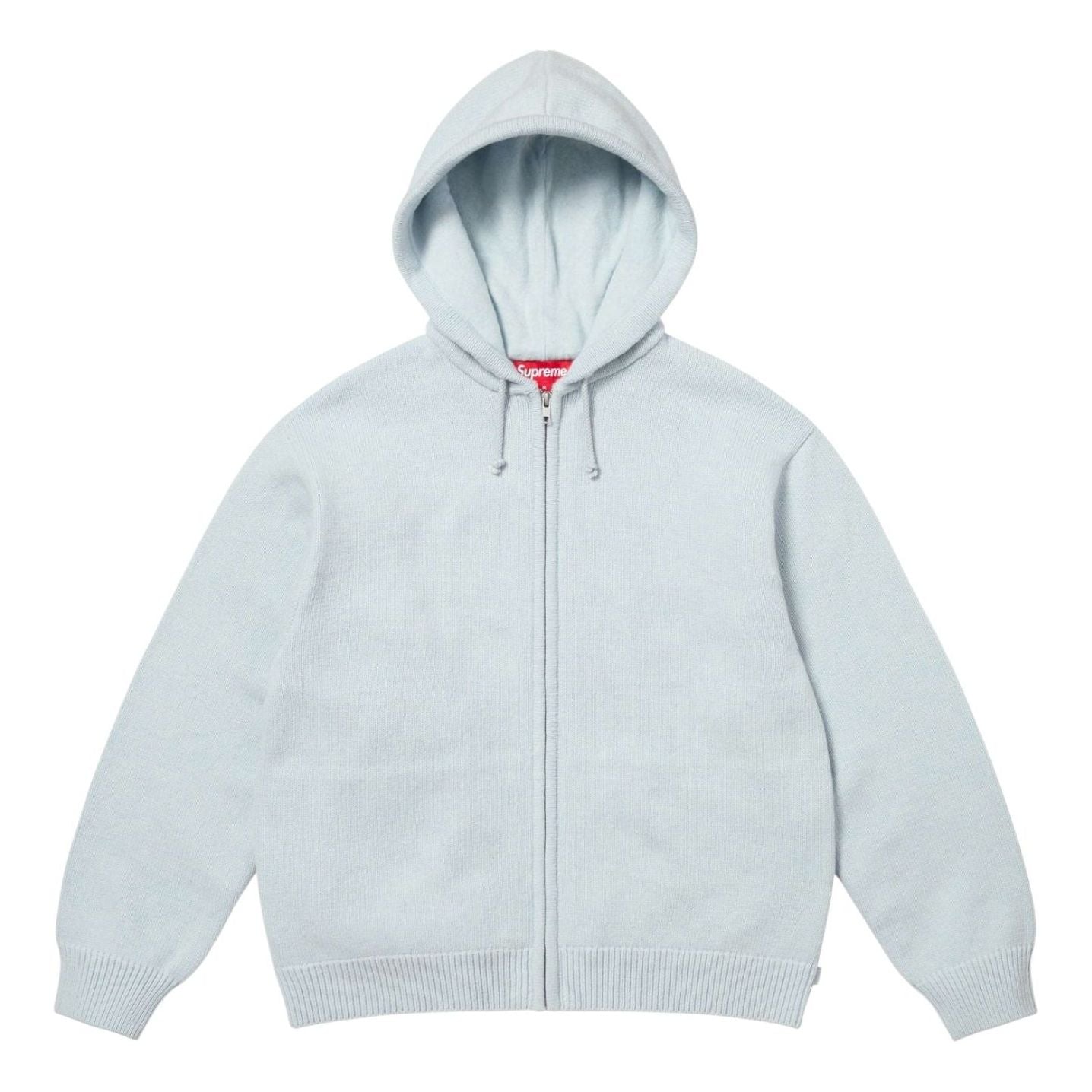 Свитер Supreme "Тайная вечеря" на молнии с капюшоном, светло-голубой — фото 2