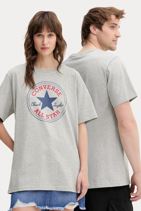 

Хлопковая футболка Converse, серый