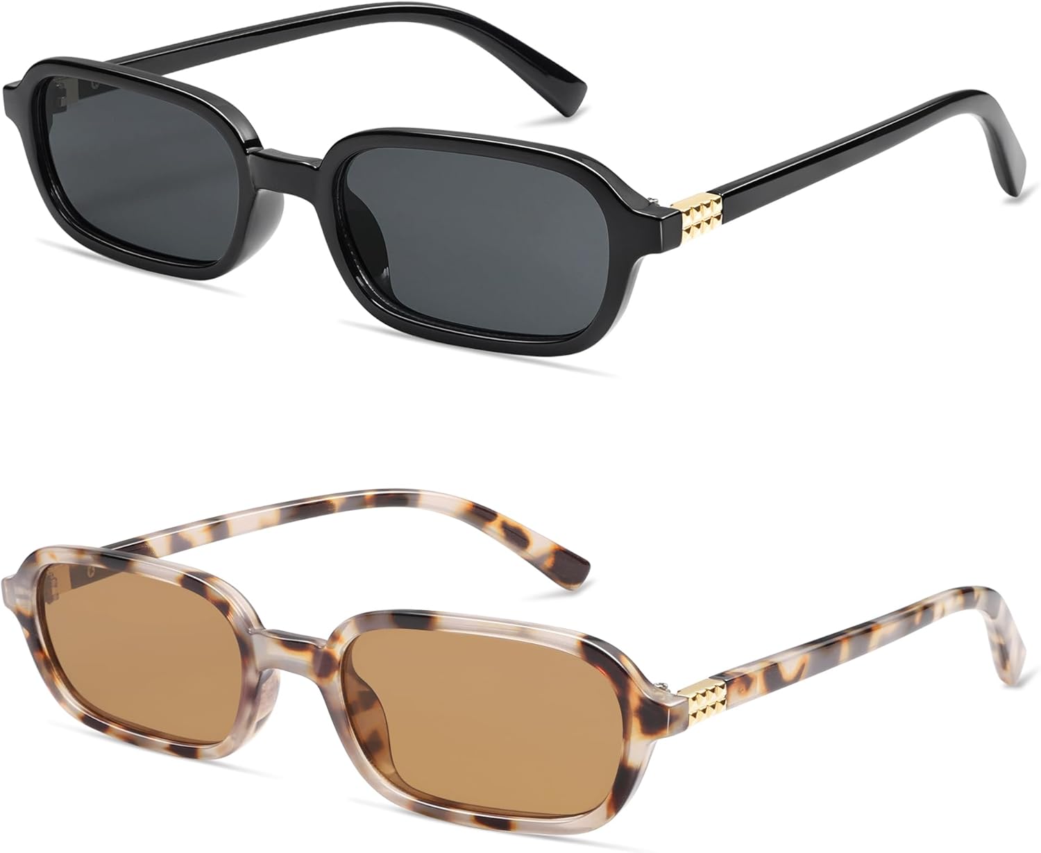 

Винтажные прямоугольные солнцезащитные очки для женщин в стиле ретро 2026 года, модные, забавные, маленькие, в стиле 90-х, квадратные солнцезащитные очки AP3698 Appassal, P3 Black/Grey+pink Tortoise/Brown