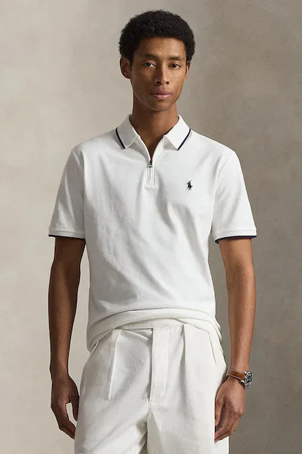 Поло из эластичного хлопка Polo Ralph Lauren, белый