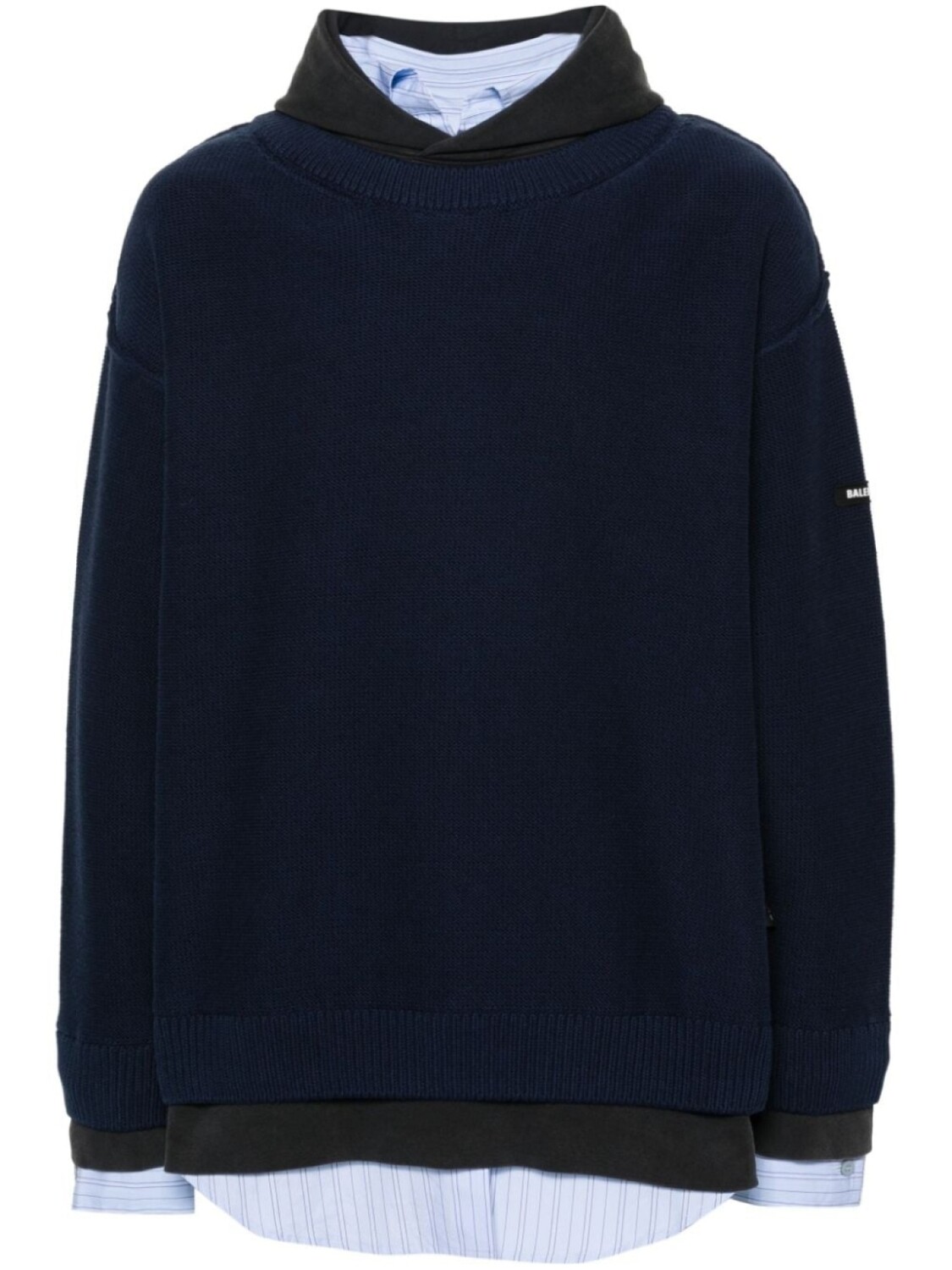 

Balenciaga многослойное худи с нашивкой-логотипом, синий