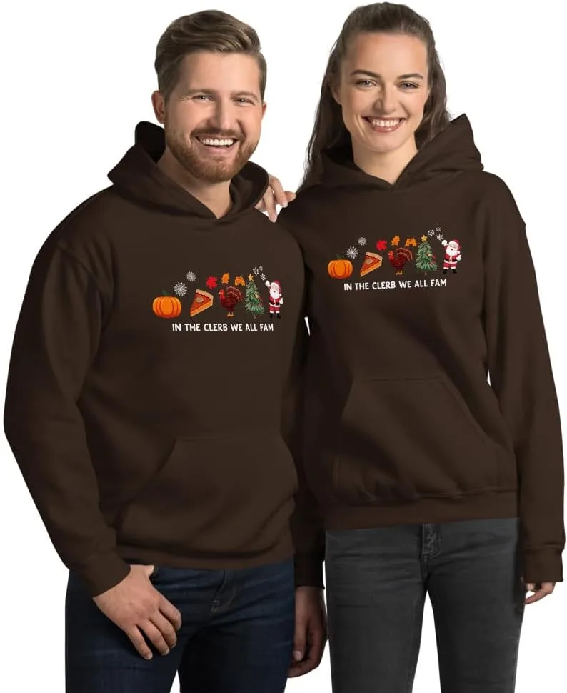 Толстовка Unisex In The Clerb We All Fam Halloween Thanksgiving Christmas Generic, Dark Chocolate