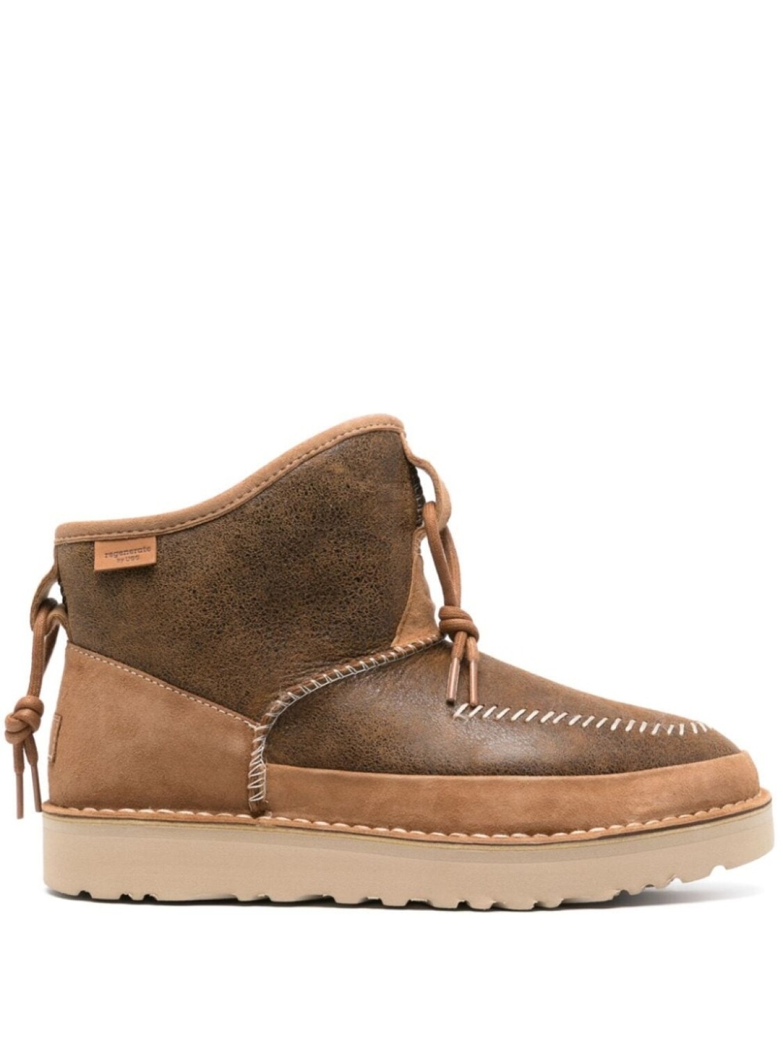 

UGG ботинки с декоративной строчкой, коричневый