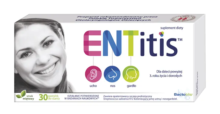 

Препарат, укрепляющий иммунитет ENTitis Smak Miętowy, 30 шт