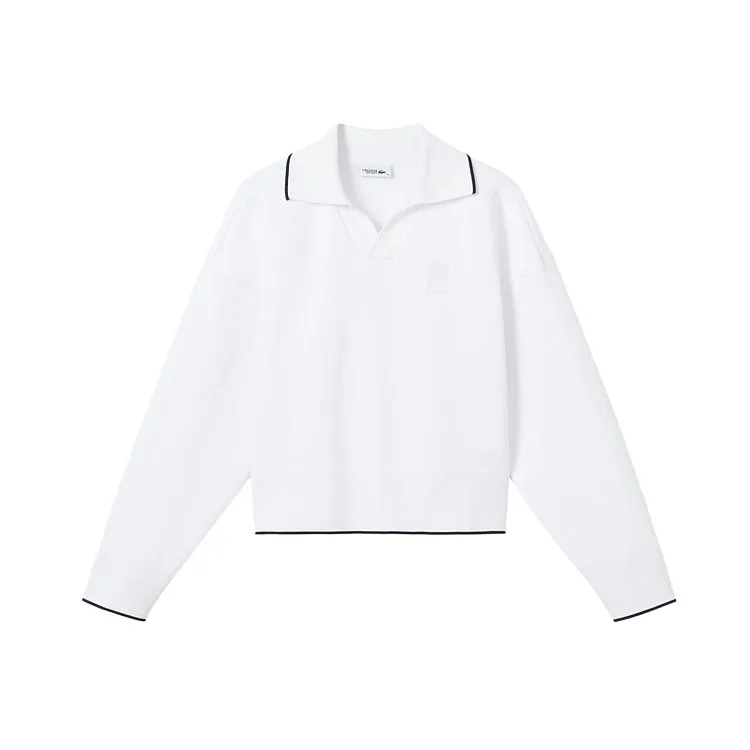 Свитшот LACOSTE Women's Polo Collar, белый
