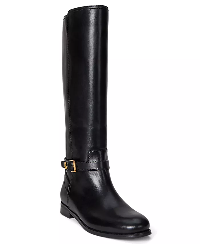 Женские высокие сапоги Brooke II из состаренной кожи Lauren Ralph Lauren, черный