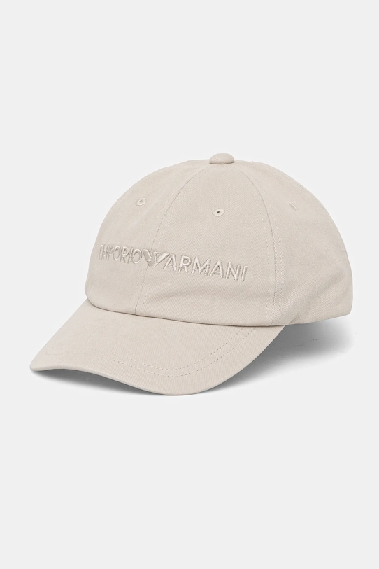 

Хлопковая кепка с козырьком Emporio Armani, серый