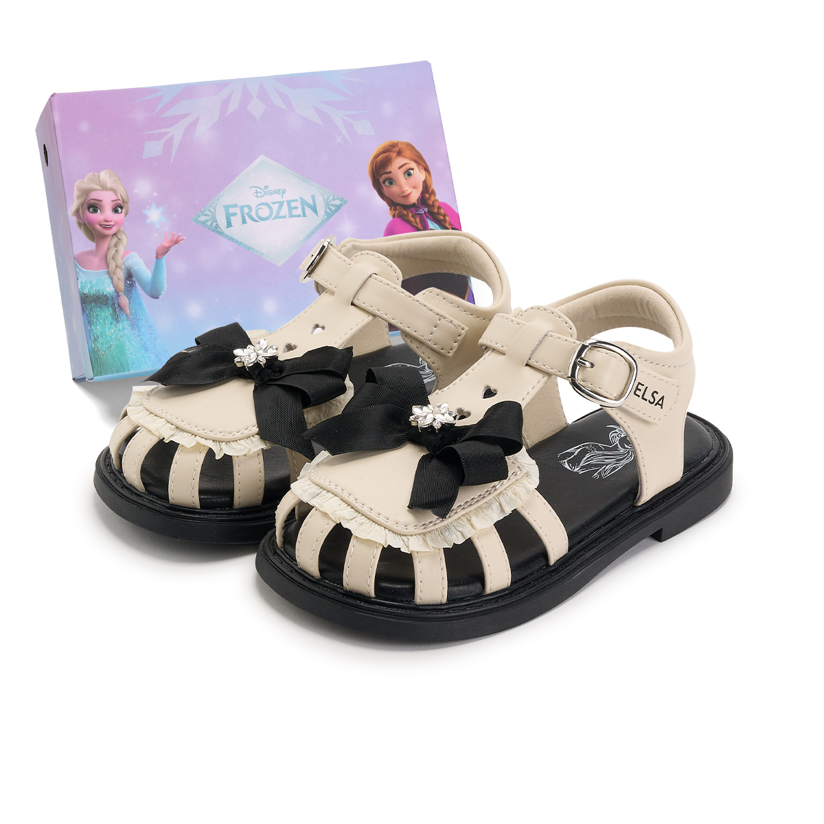 Сандалии серии Frozen Series с низким верхом, амортизирующие, устойчивые к истиранию, дышащие, противоскользящие, детские Disney, бежевый — фото 2