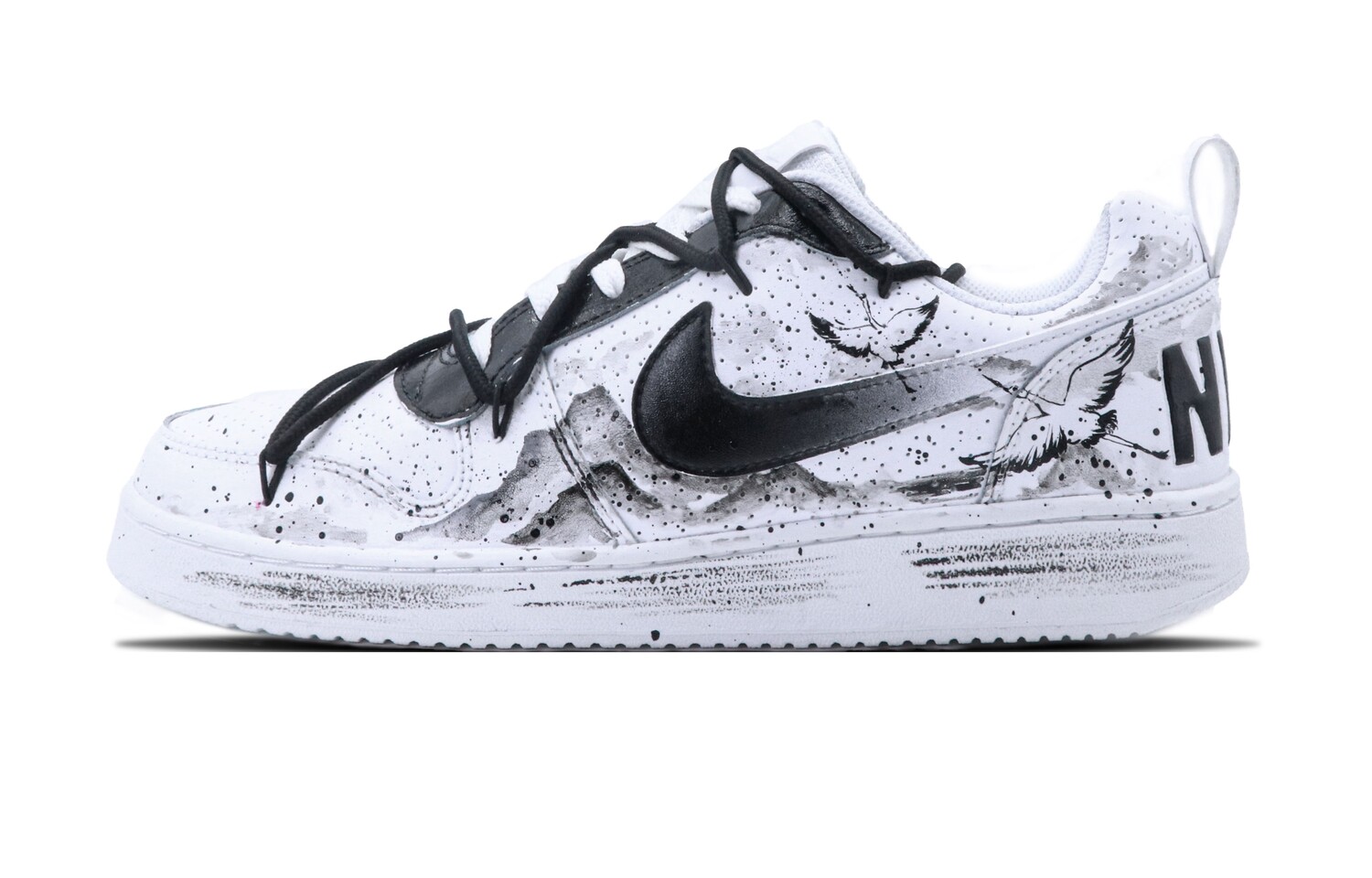 

Кроссовки Nike Court Borough Skateboarding Shoes Men Low-top Black&White, черный