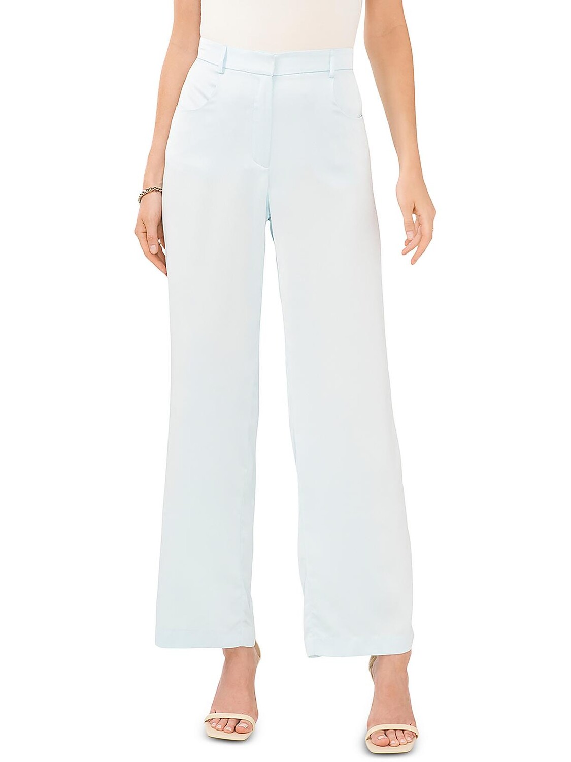 

Женские текстурированные широкие брюки с высокой талией Vince Camuto, цвет Sea Breeze