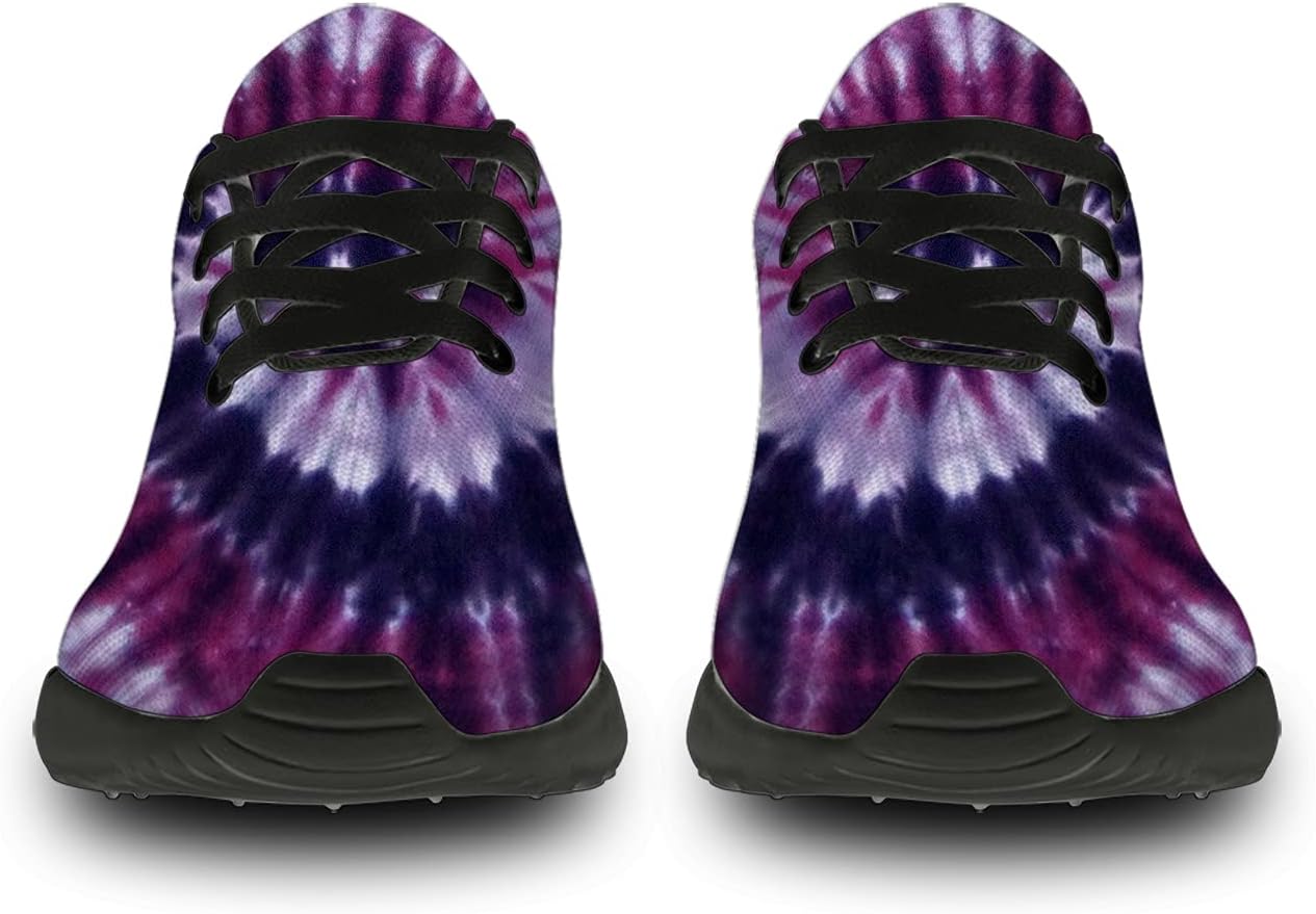 Кроссовки Horethy Tie Dye для женщин и мужчин, беговые кроссовки, женские и мужские прогулочные, теннисные кроссовки, удобные спортивные кроссовки для джоггинга, подарки, черный — фото 3