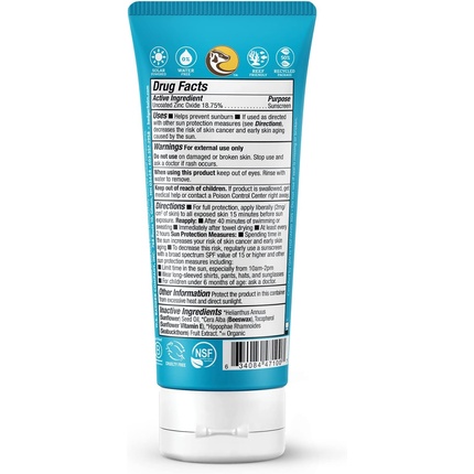 Солнцезащитный крем Clear Zinc Organic Ingredients Легкое нанесение Легкий SPF 30 Без запаха 87 мл Badger — фото 2