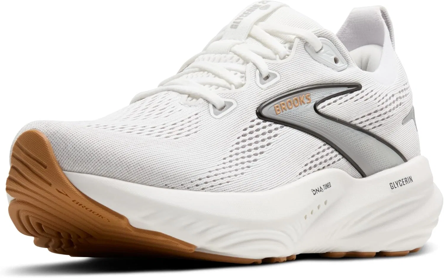 Мужские беговые кроссовки Brooks Glycerin 22 нейтрального цвета, White Grey Black