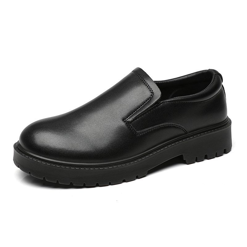 

WARRIOR Кожаные повседневные туфли мужские Synthetic Leather черные Oil Wax