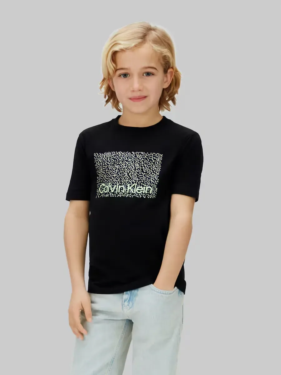 Детская футболка с графикой Calvin Klein, черный