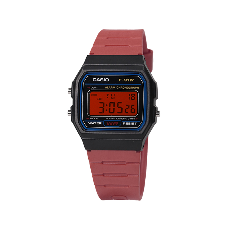 

CASIO Ретрофит серия кварцевый механизм ремешок из смолы унисекс красный циферблат
