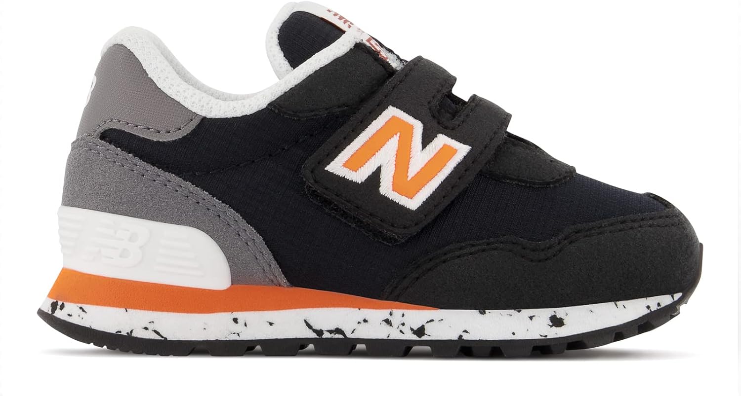 Детские кроссовки New Balance 515 V1 на шнуровке, черный/оранжевый — фото 3