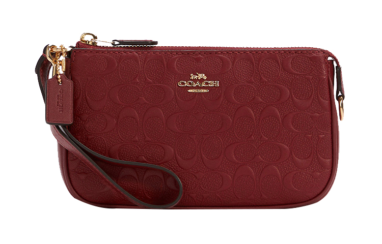 

Нолитская кожаная сумочка-планшет, плечевая сумка, клатч на запястье Трампетс женская красная COACH