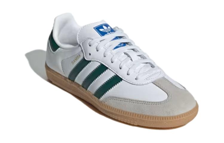 Adidas Samba OG White Collegiate Green Gum Детская Adidas Originals, Белый Зеленый — фото 3